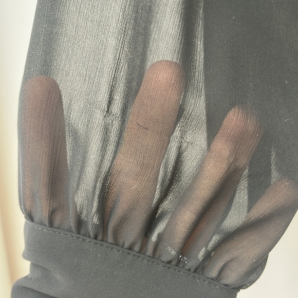 Zara black sheer Shirt bodysuit - Picture 2 of 3